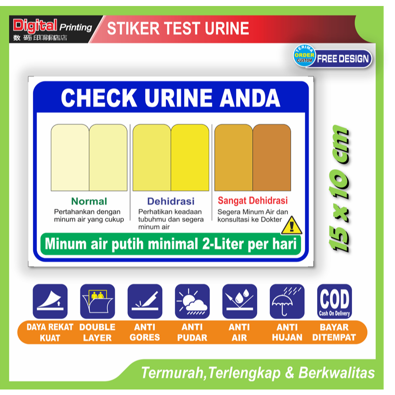 

Stiker new tulisan check urine anda warna acuan kontrol air kencing sticker jaga kesehatan toilet