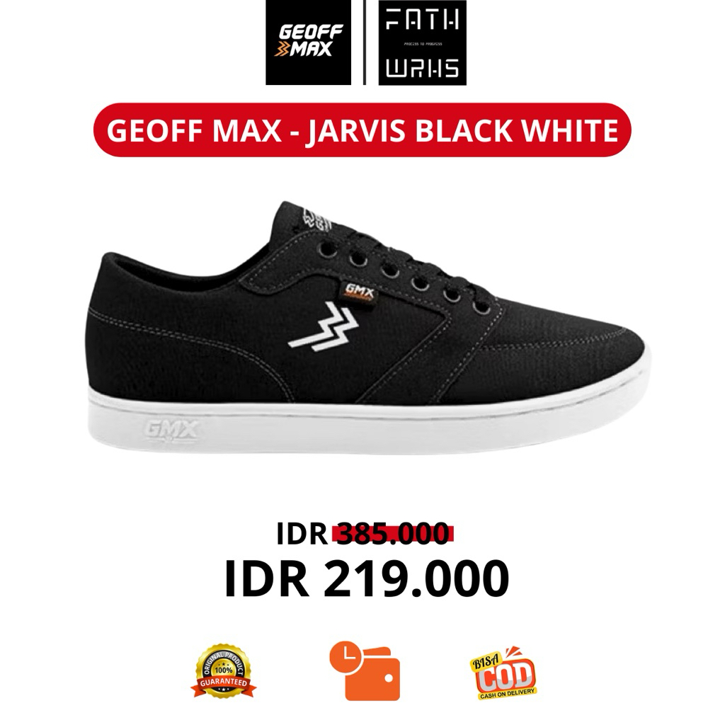Sepatu Geoff Max Original - Jarvis Black White | Sepatu Pria | Sepatu Wanita | Sepatu Unisex