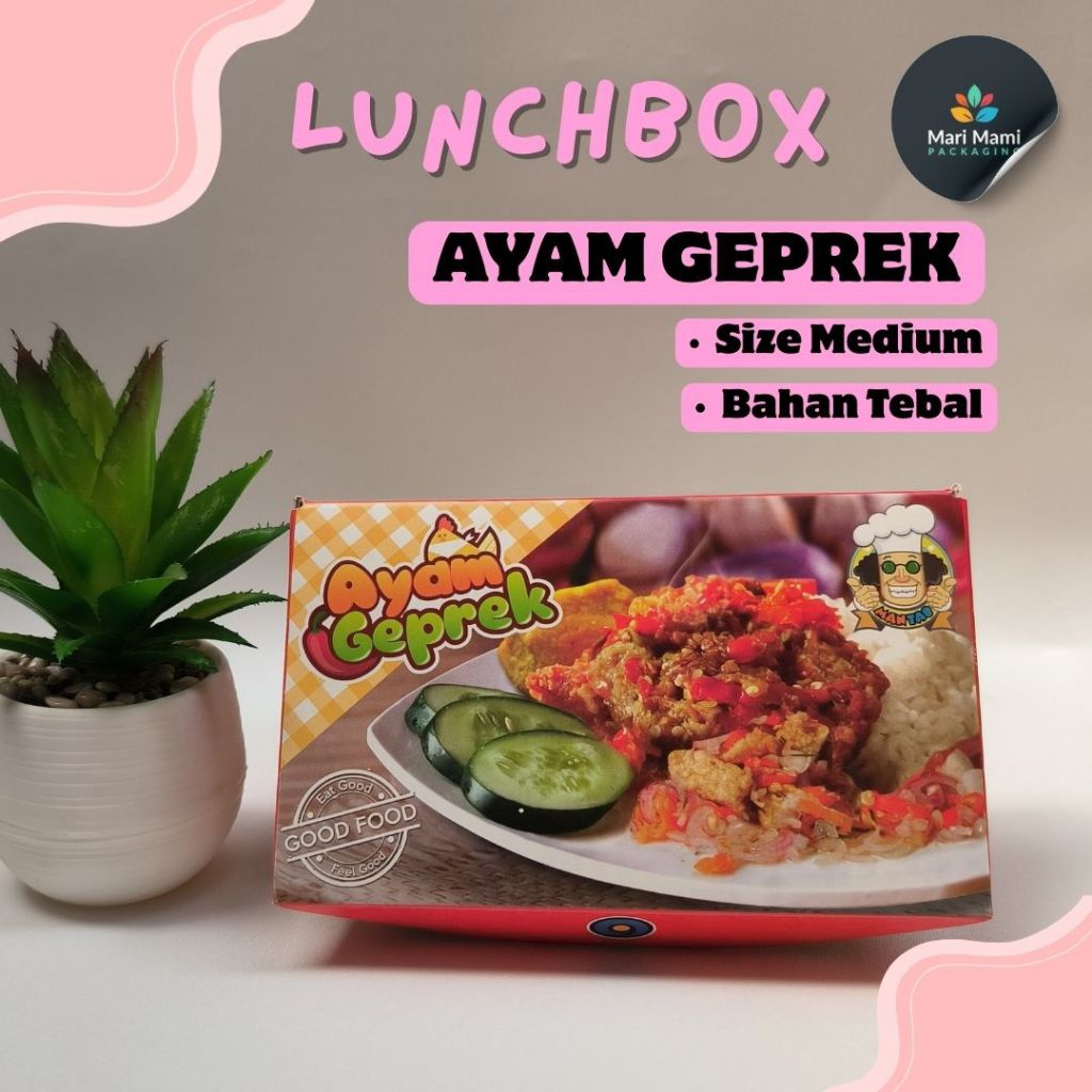 

Paper Lunch Box Ayam Geprek | Lunch Box M | Kotak Makan | Dus Ayam Geprek | Size M