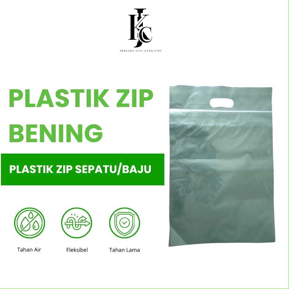 Plastik Zip Sepatu/Baju Bening 100pcs