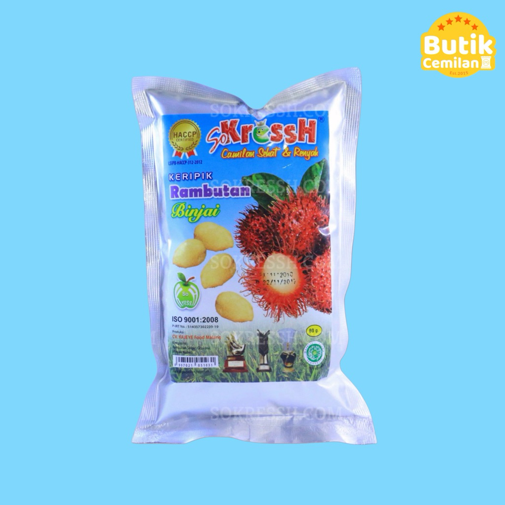 

Keripik Buah Rambutan Sokressh 80gr – Snack Sehat Renyah Unik Khas Malang