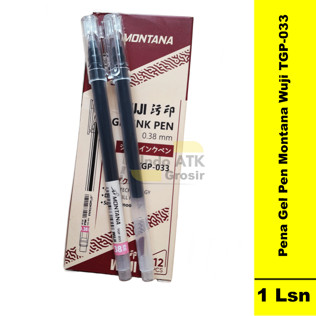 

Pulpen Gel / Pena Gel MONTANA WUJI 0,38MM 1 Kotak Isi 12Pcs