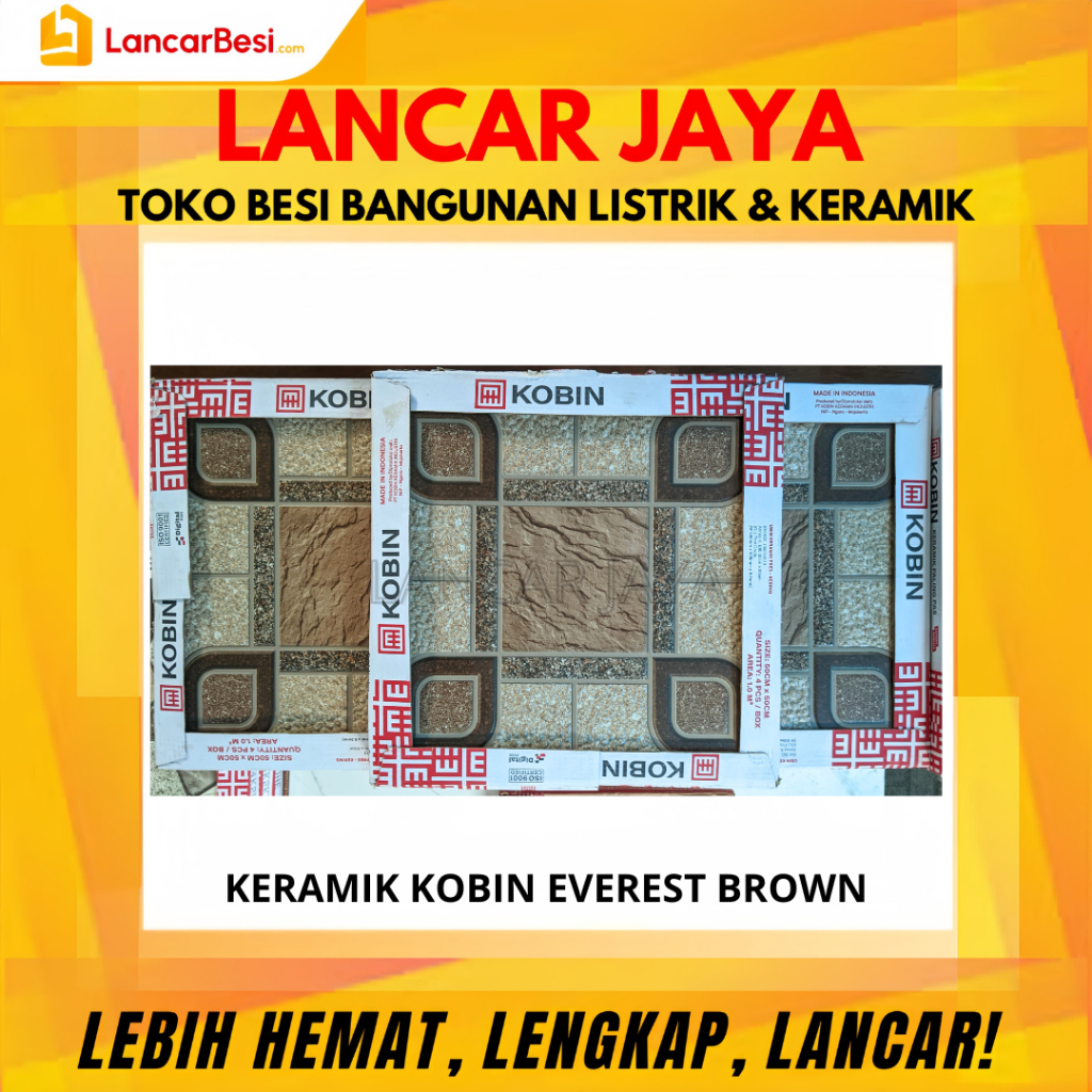 Keramik Lantai Everest Brown 50x50 Kobin Hanya Untuk Area Jogja & Sekitarnya