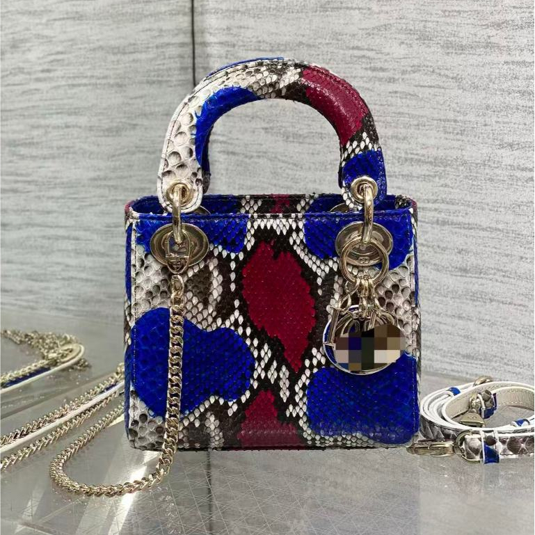 Pre Order Tas wanita Lady tiga gusset 17cm edisi spesial berbahan kulit ular asli eksotis mewah eleg