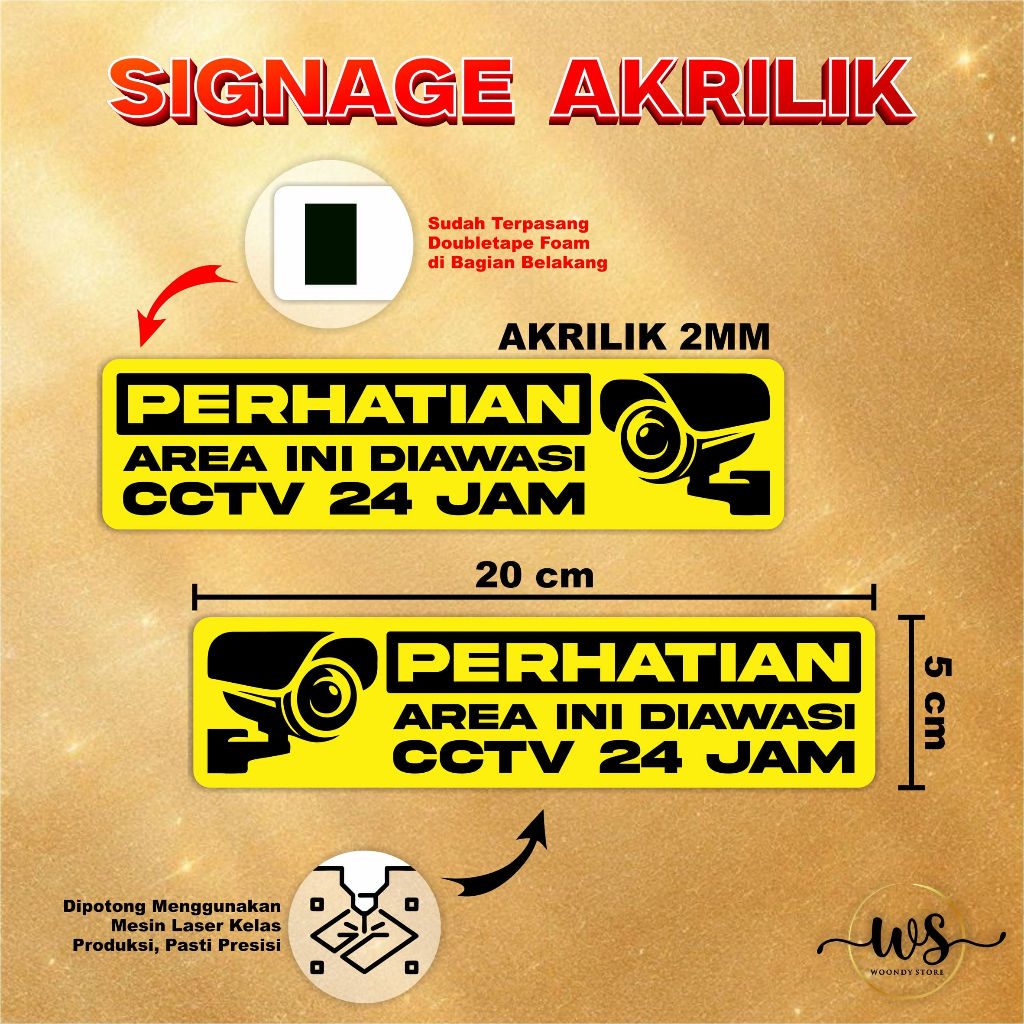 

LABEL SIGN BOARD AREA CCTV - AKRILIK PINTU GESER - SIGNAGE BAHAN AKRILIK