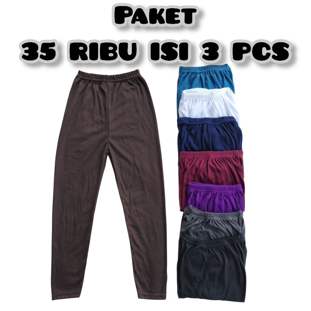 PAKET 35 RIBU ISI 3 PCS Celana panjang anak usia 7-9 tahun celamis bahan kaos celana tidur celana da