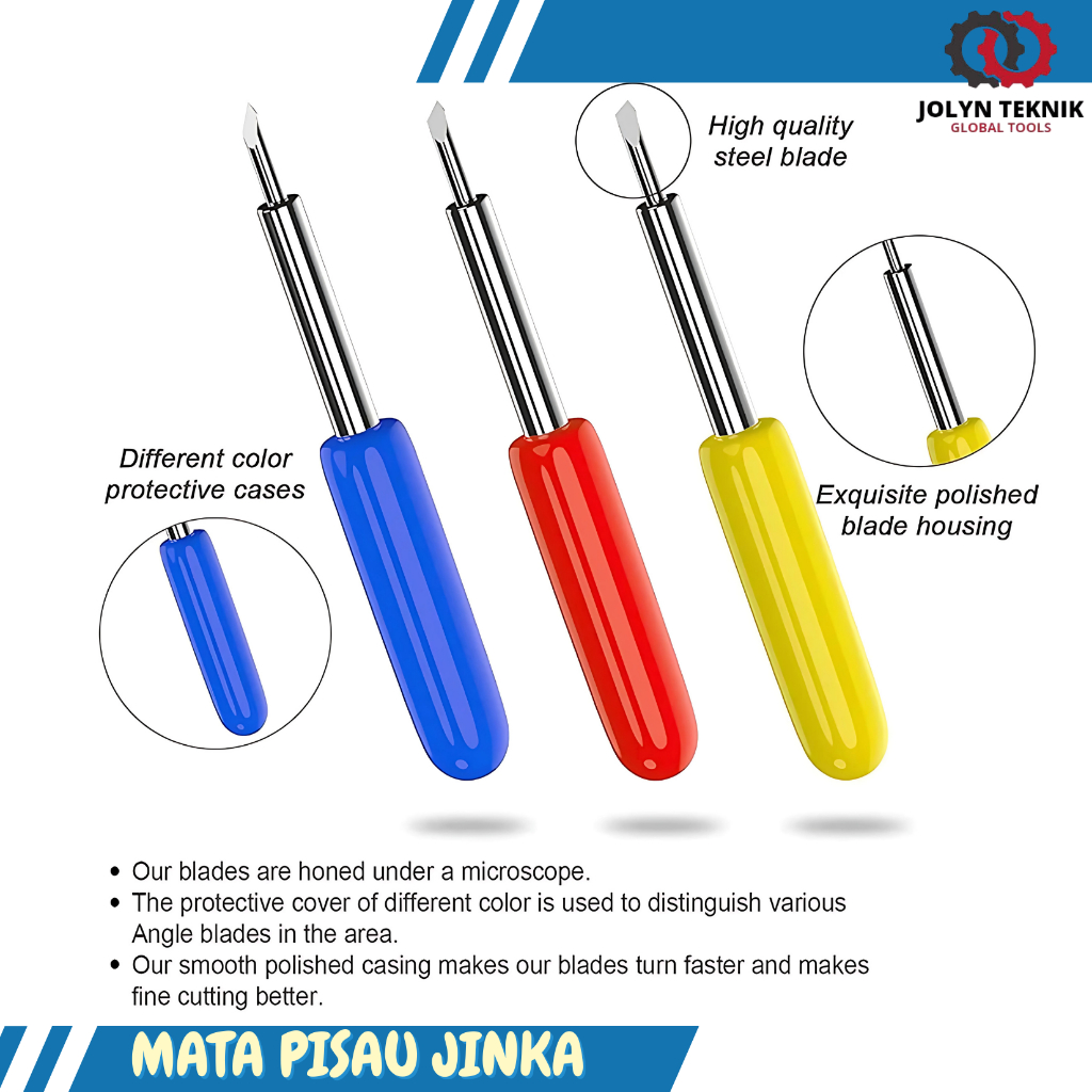 

Mata Pisau Cutting Sticker Roland, Redsail, Jinka, Rhinotech Plotter 30/45/60 Derajat Pisau Pemotong Tungsten Plotter