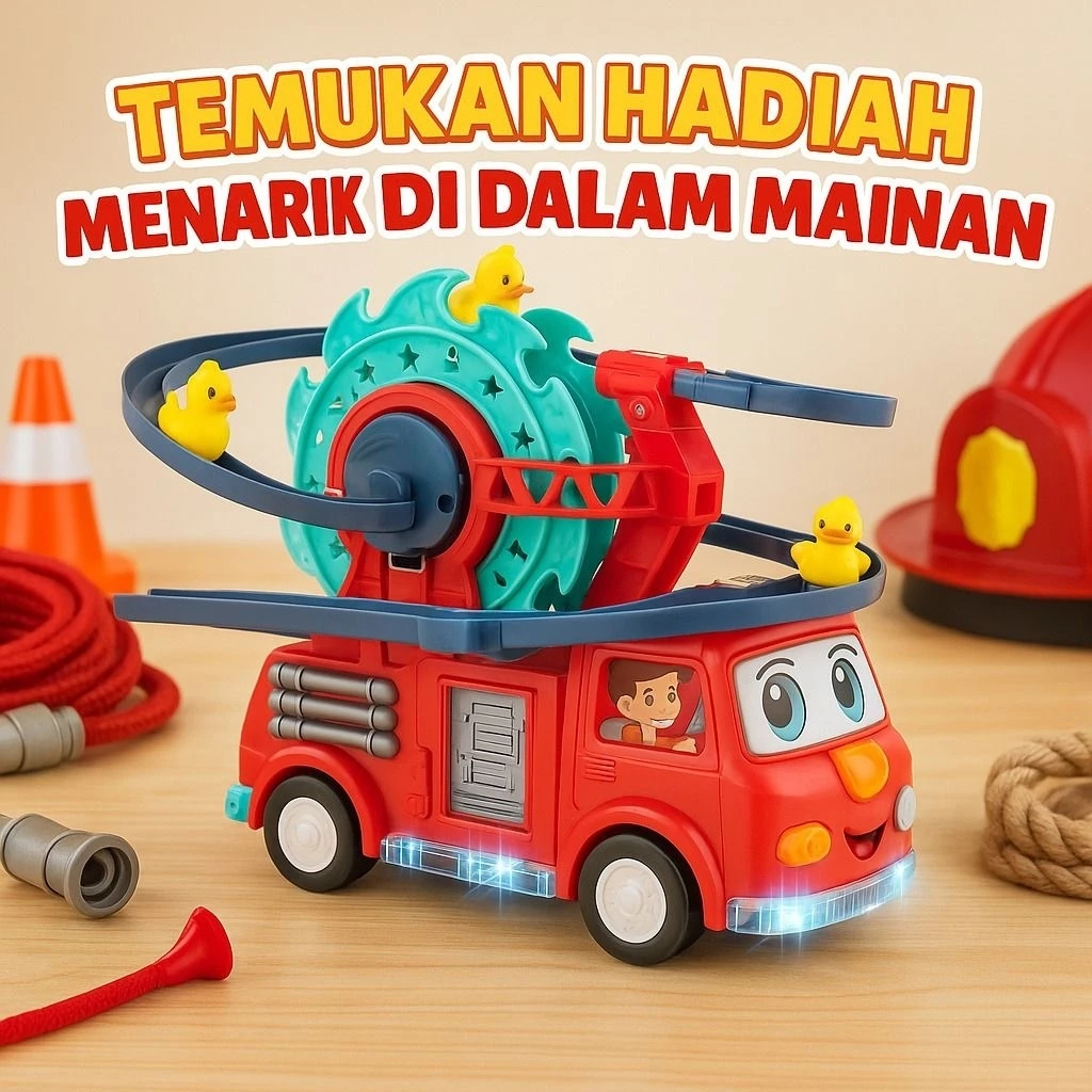 MS - Mainan Viral Anak Mobil Pemadam Perosotan Putar Bebek