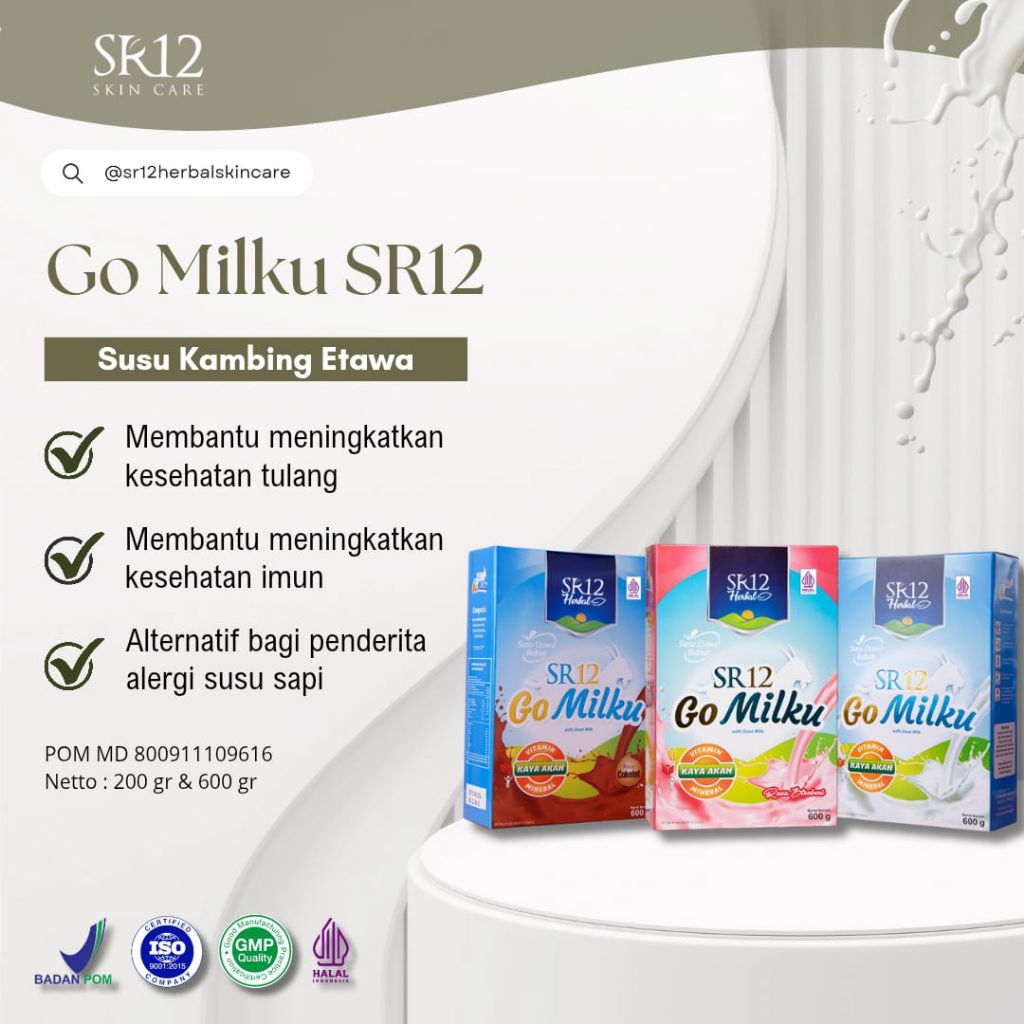 

GO MILKU SUSU SR12 ETAWA HALAL TERBAIK / SUSU KAMBING GOMILKU KUALITAS PREMIUM / GOAT MILK SUSU BUBUK BPOM / SUSU KAMBING MENINGKATKAN KESEHATAN & IMUN TUBUH / SUSU PROGRAM KEHAMILAN / ASI BOOSTER / SUSU KESEHATAN & MEMBANTU MENYEMBUHKAN BERBAGAI PENYAKIT
