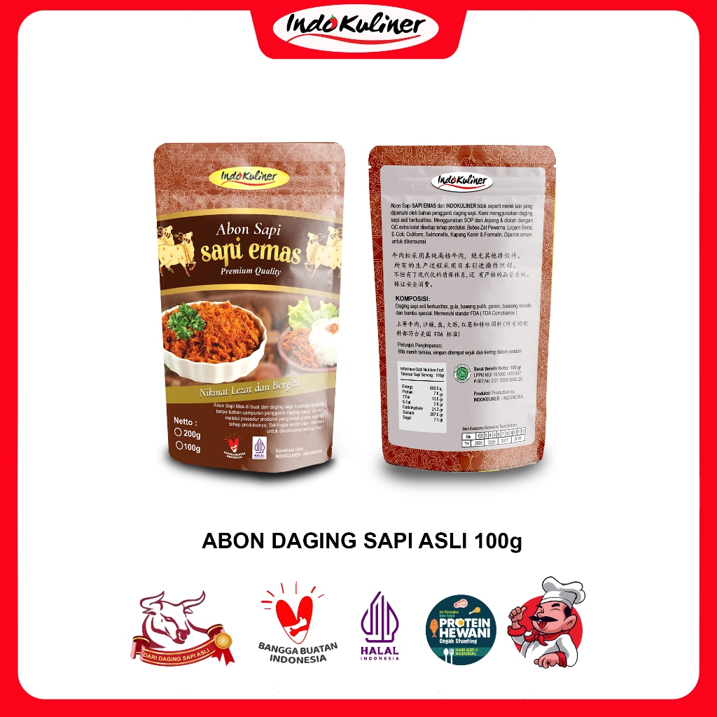 

3 Pcs Indokuliner Abon Sapi Mas Asli 100 Gram