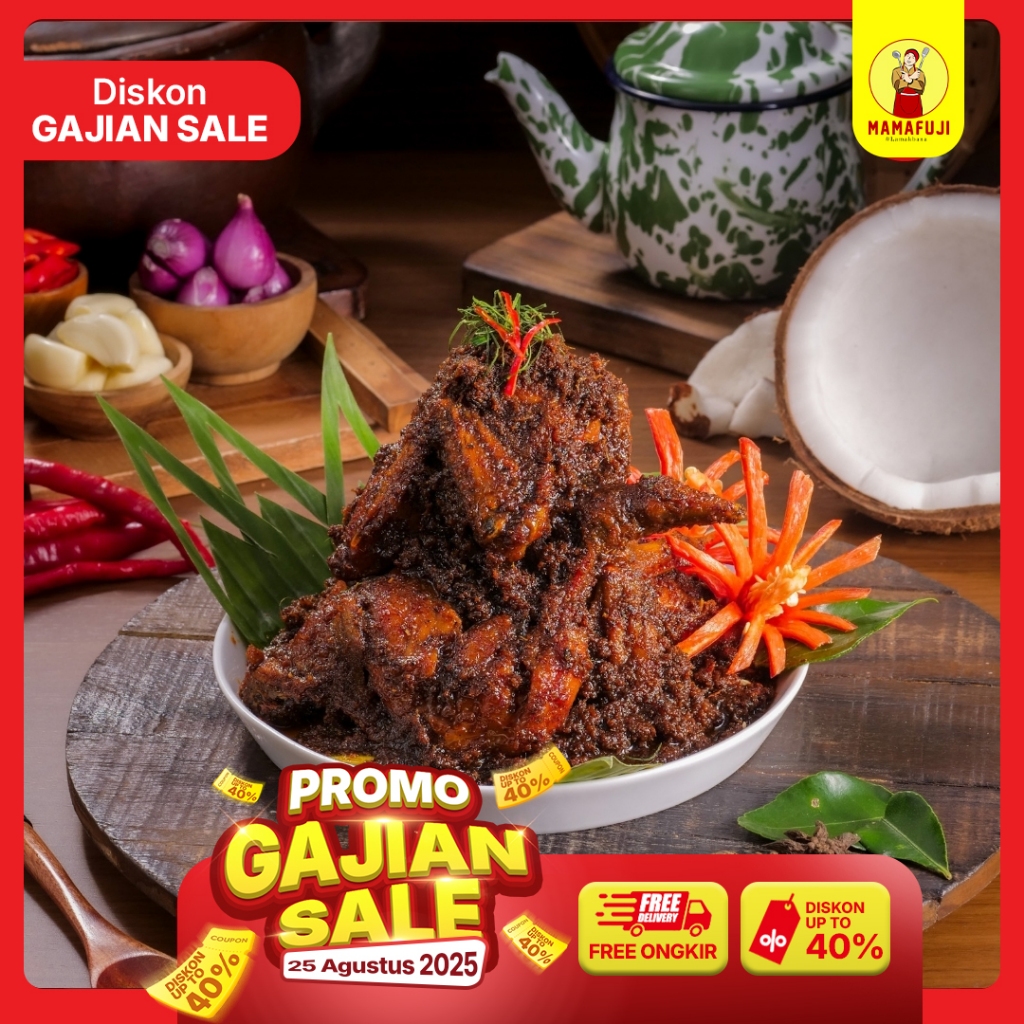 

Mamafuji - Rendang Ayam Isi 4 Potong Khas Padang