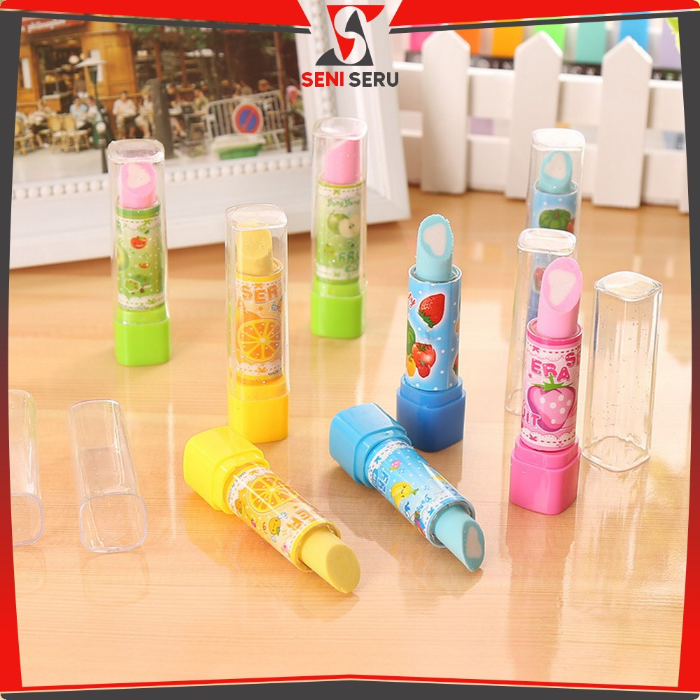 

EC Penghapus Pensil Model Lipstik Karakter Buah Random / Eraser Buah Warna Warni Lucu / Penghapus Pensil Eraser Fruits Import Seni Seru A70