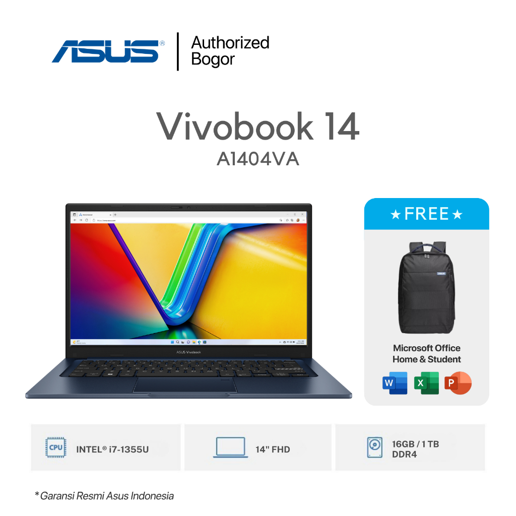 Asus Vivobook 14 A1404VA Core i7-1355U 16GB/1TB 14" FHD IPS Garansi Resmi
