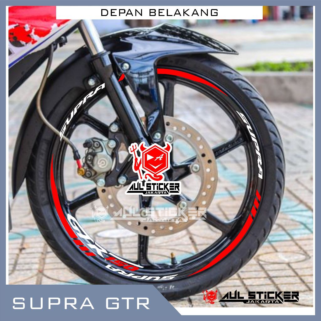 Sticker velg Honda Supra GTR 150 set DEPAN BELAKANG