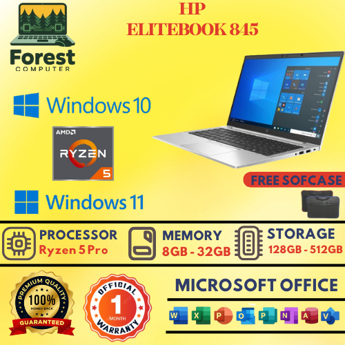 Laptop HP EliteBook 845 G7 / G8 Ryzen 5 Pro Ram 8GB / 16GB SSD 256GB / 512GB Layar 14"inch Full HD