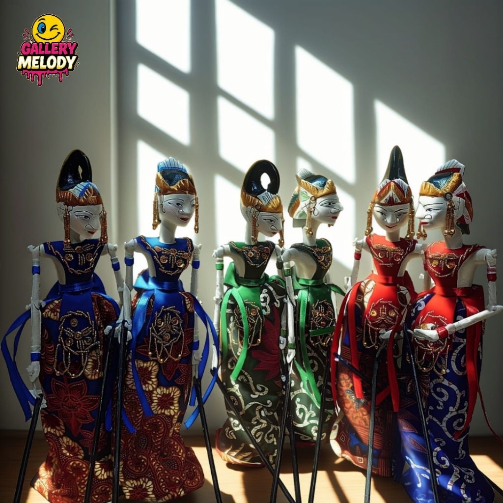 Wayang Golek Mini Arjuna & Srikandi 30cm