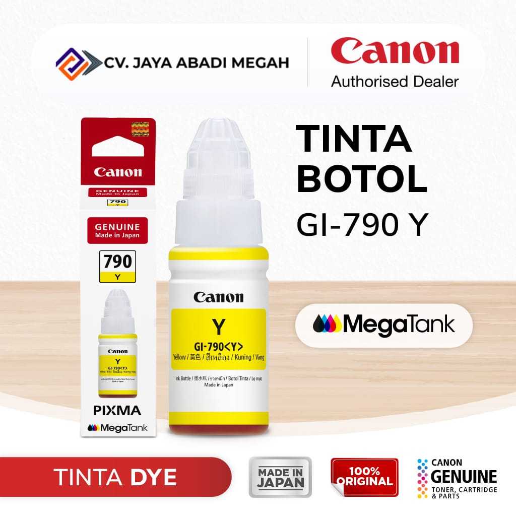 Canon GI 790 Yellow Tinta Original - Tinta Canon G1010 G2010 G3010 G4010 - Tinta Refill Infus