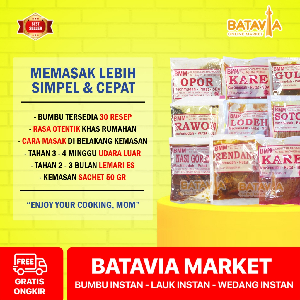 

Bumbu Masak Machmudah "BMM" Soto Ayam / Daging Sapi Mahmuda Mahmudah