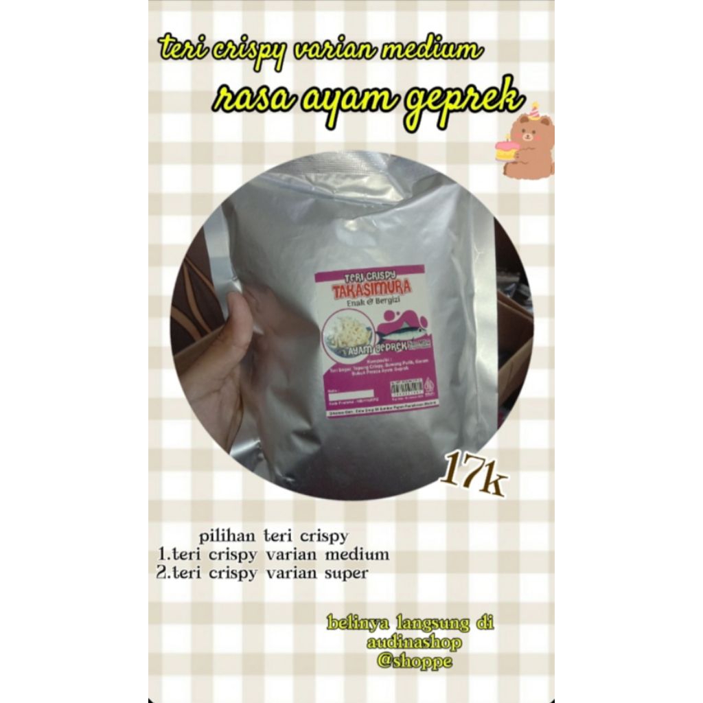 

teri crispy varian medium rasa ayam geprek