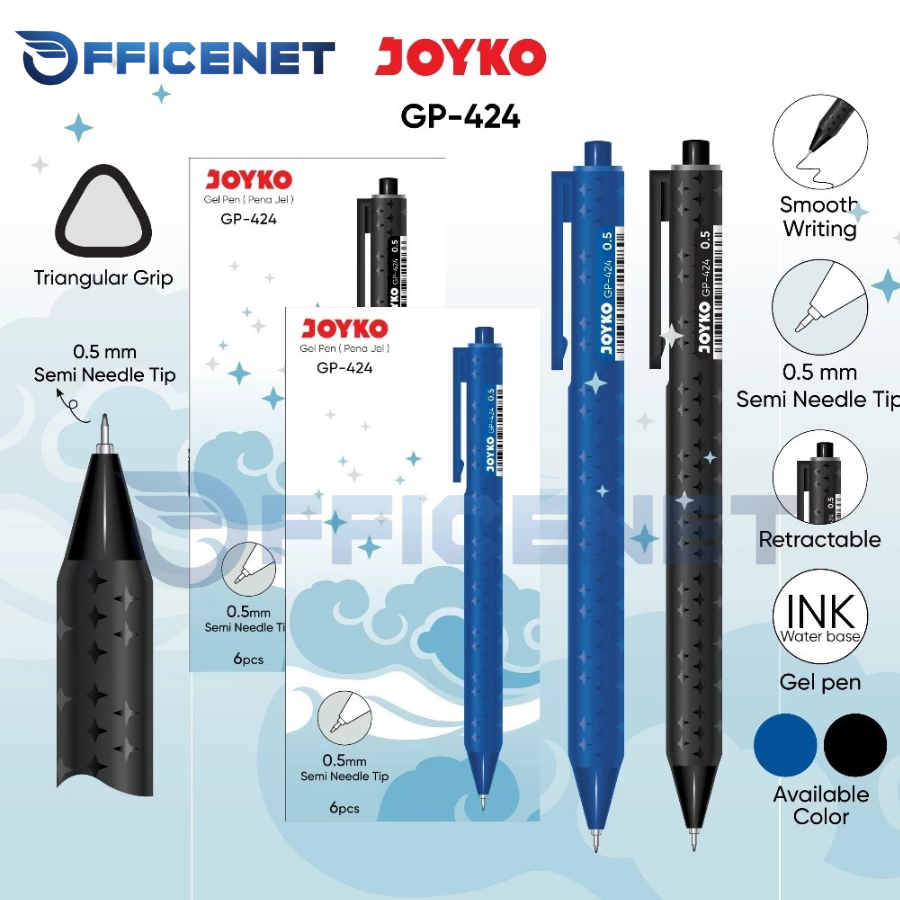 

1 PAK (6 PCS) BOLLPEN GP 424 GELL PEN 0.5MM JOYKO