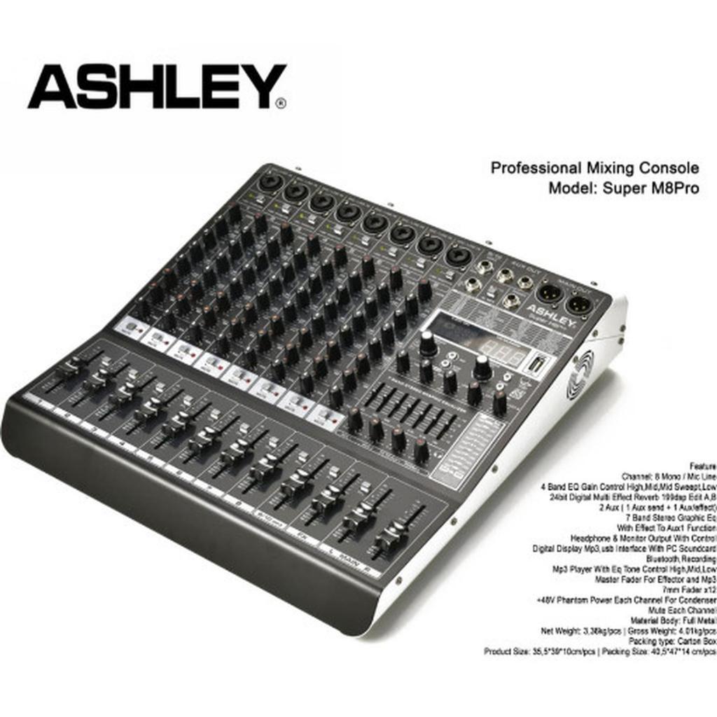 MIXER ASHLEY SUPER M8Pro MODEL BARU ORIGINAL 199DSP EFEK / Mixer Ashley Super M8 Pro