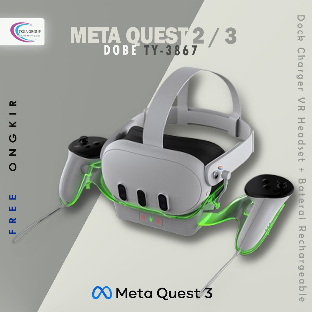 Dobe Charging Dock for Quest 2/3 Charger Quest 3s Fast Charger plus Baterai Battery TY-3867 Docking