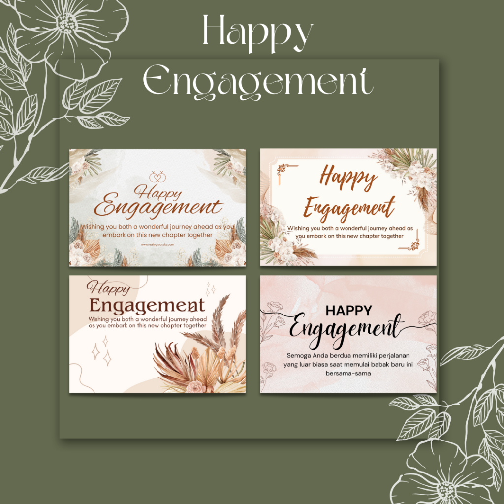 (1 PACK ISI 20 PCS) Gretting Card Happy Engagement- kartu ucapan happy engagement-engagement card-ha