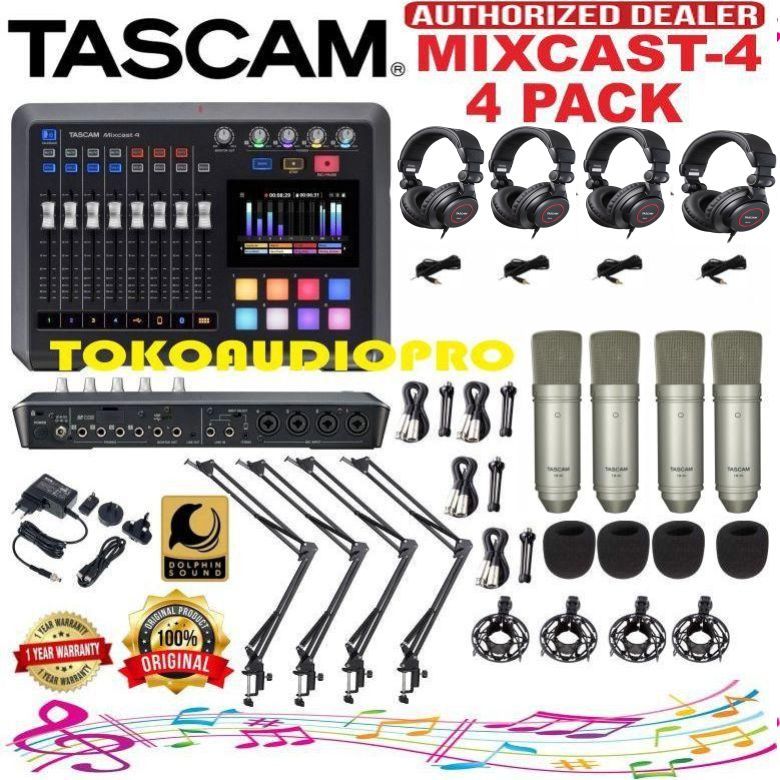 Paket Podcast Tascam Mixcast-4 Paket Broadcast Live Podcast Studio