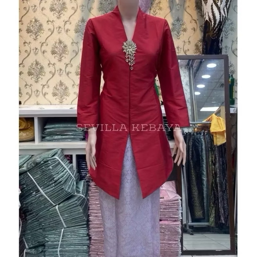 NAURA KEBAYA - Satu Stel Tafeta Tunik Melayu / Kebaya Tafeta Busui Jumbo / Kebaya Jumbo / Kebaya Enc