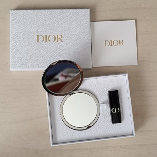 Rouge Dior 720 Icône Satin Lipstick (Mini Size) + Dior Compact Mirror Set