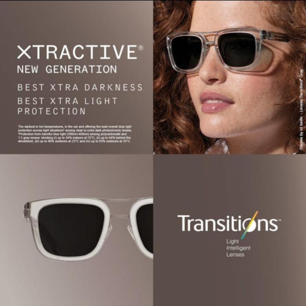 LENSA BLUECHROMIC BERUBAH WARNA ESSILOR TRANSITION XTRACTIVE Kualitas Premium Cocok Untuk Pengendara