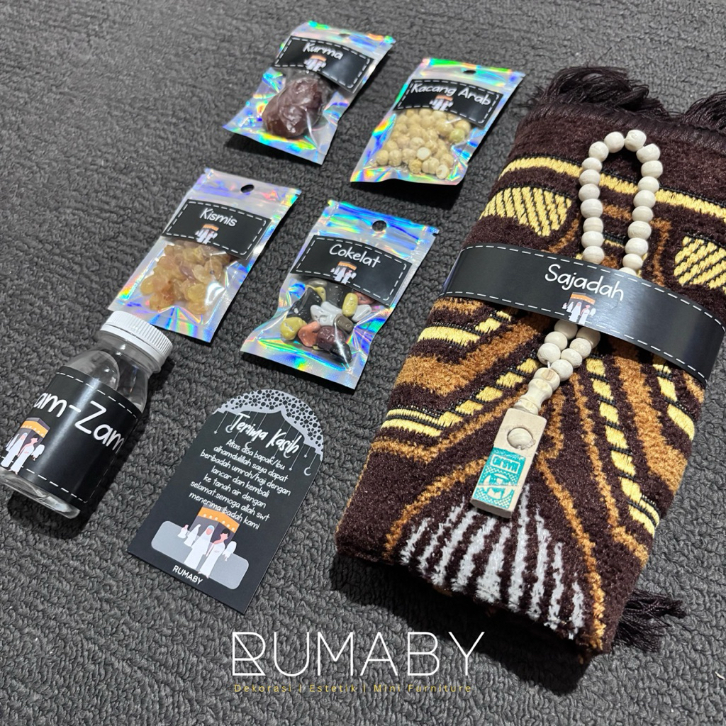 

RUMABY | Hampers Hadiah oleh-oleh umroh haji paket hampers umroh siap kirim custom nama bapak/ibu yang umroh