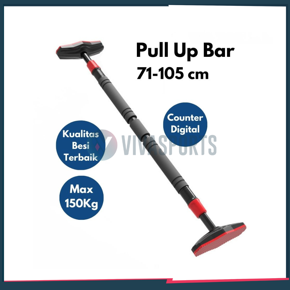 VIVASPORTS - Pull Up Bar Dinding Alat Tiang Pull Up Pintu 70-105 CM