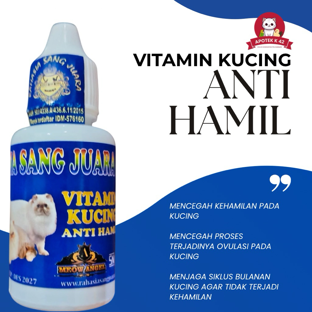 vitamin kucing anti hamil