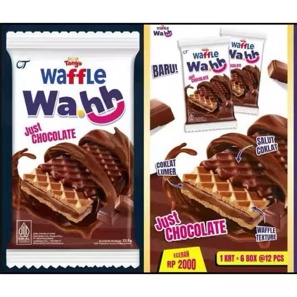 

TANGO WAFFLE WAHH CHOCOLATE COKLAT 1Box isi 12pc
