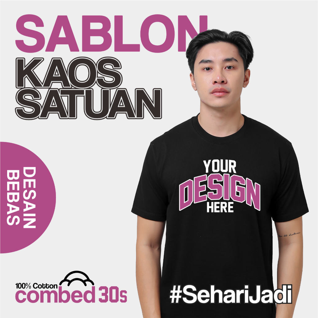 [Sehari Jadi] Sablon Kaos Custom Satuan Desain Suka-suka / Kaos Sablon Custom / Custom Kaos Sablon /
