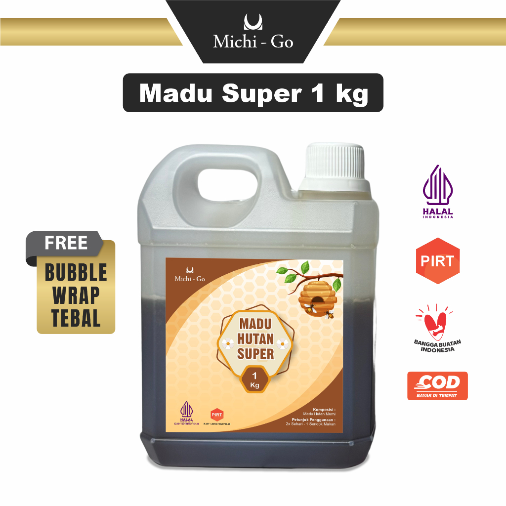 

MICHIGO Madu Murni Super Madu Asli 1 kg - Madu Hutan Murni Asli Untuk Detox