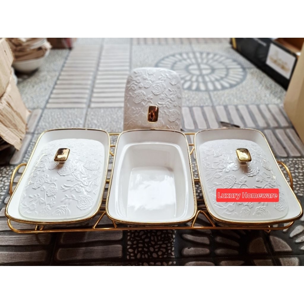 Prasmanan Wadah Saji Fiorenza Motif Emboss