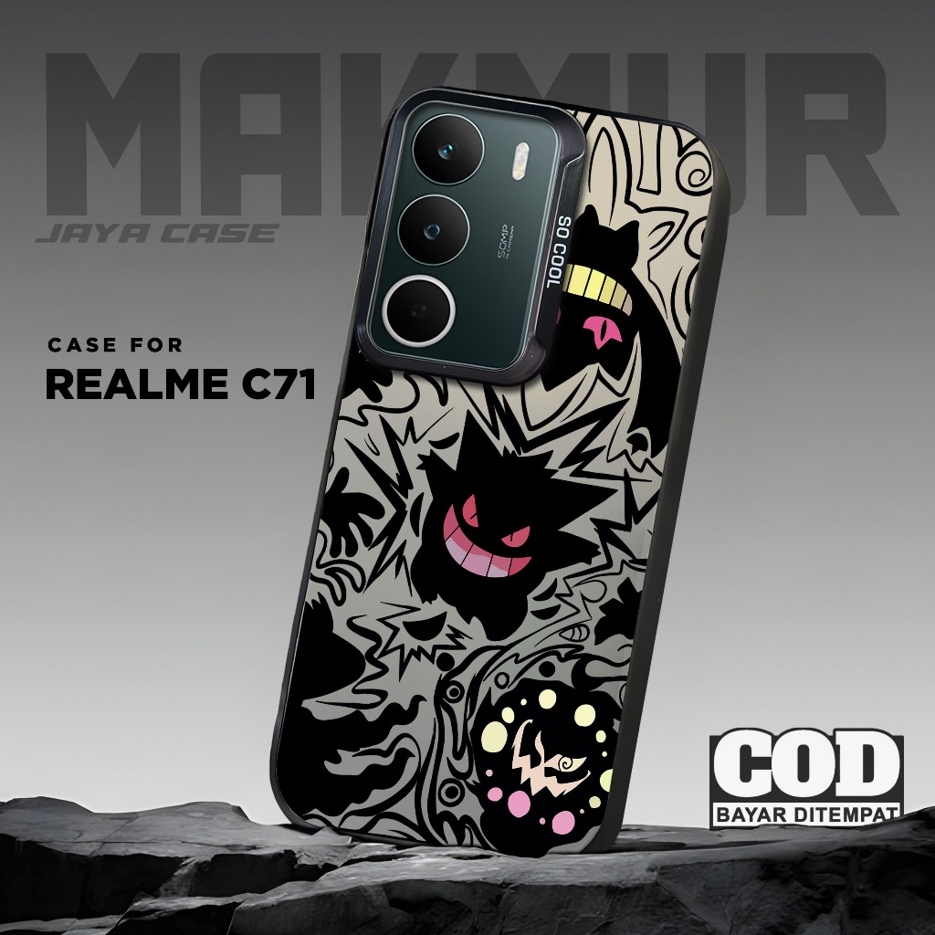 CASE IMD HOLOGRAM REALME C71 - Motif GENGAR - Casing hp HYBRID PLATE SO COOL PREMIUM