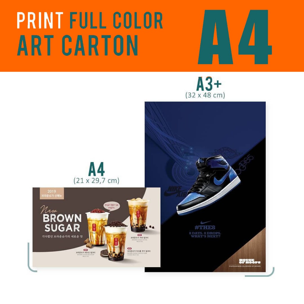 

Cetak, Print Art Carton A4 260gsm - Brosur, Ticket, Flyer, Poster, Berkualitas
