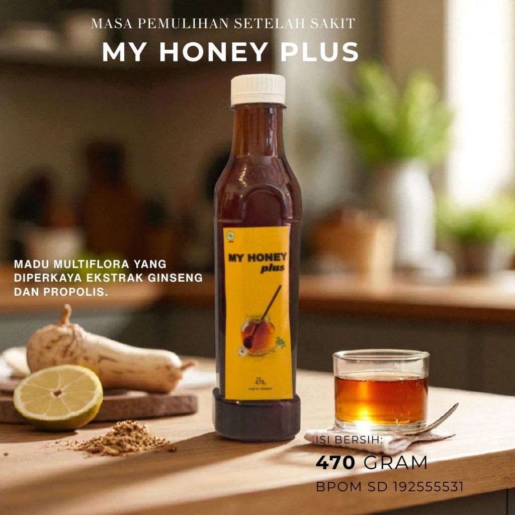 

MJS Nature My Honey Plus Madu Multiflora Propolis Stamina Tubuh Bugar