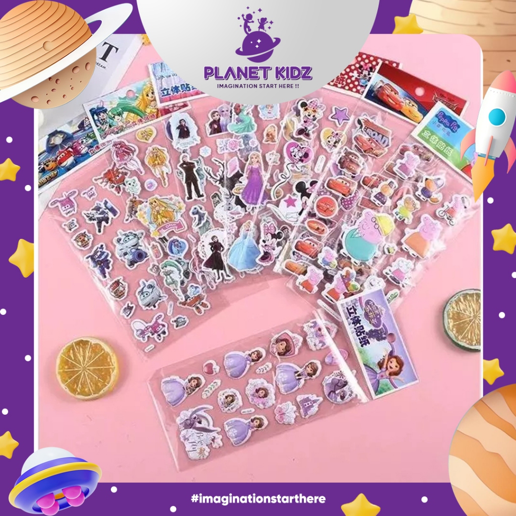 

PLANETKIDZ FK454 Stiker Timbul Random/ Stiker Mainan Anak Timbul / Stiker Anak 3D/ Stiker Karakter / Stiker Mainan Anak Perempuan / Stiker Karakter Anak