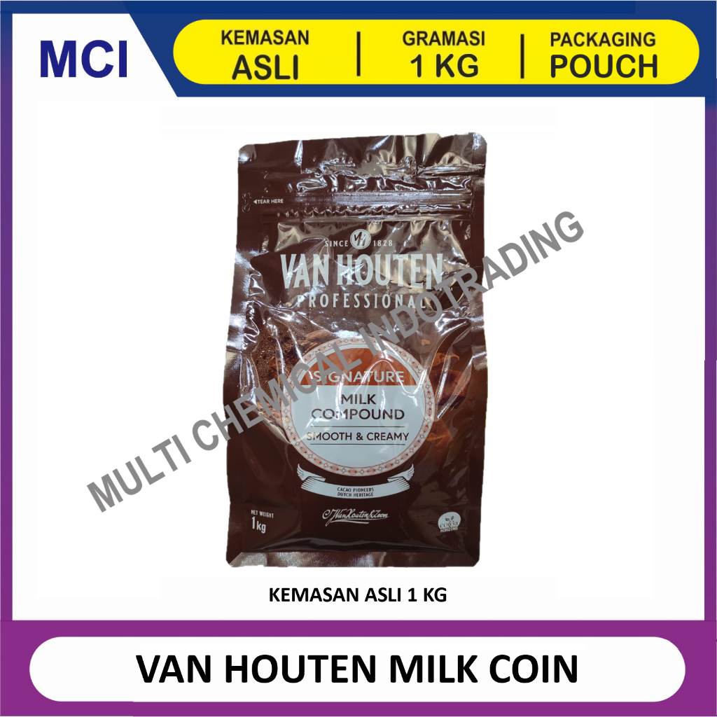 

VAN HOUTEN MILK COIN CHOCOLATE INTENSE BUTTON / COKELAT COKLAT SUSU KOIN - 1 KG