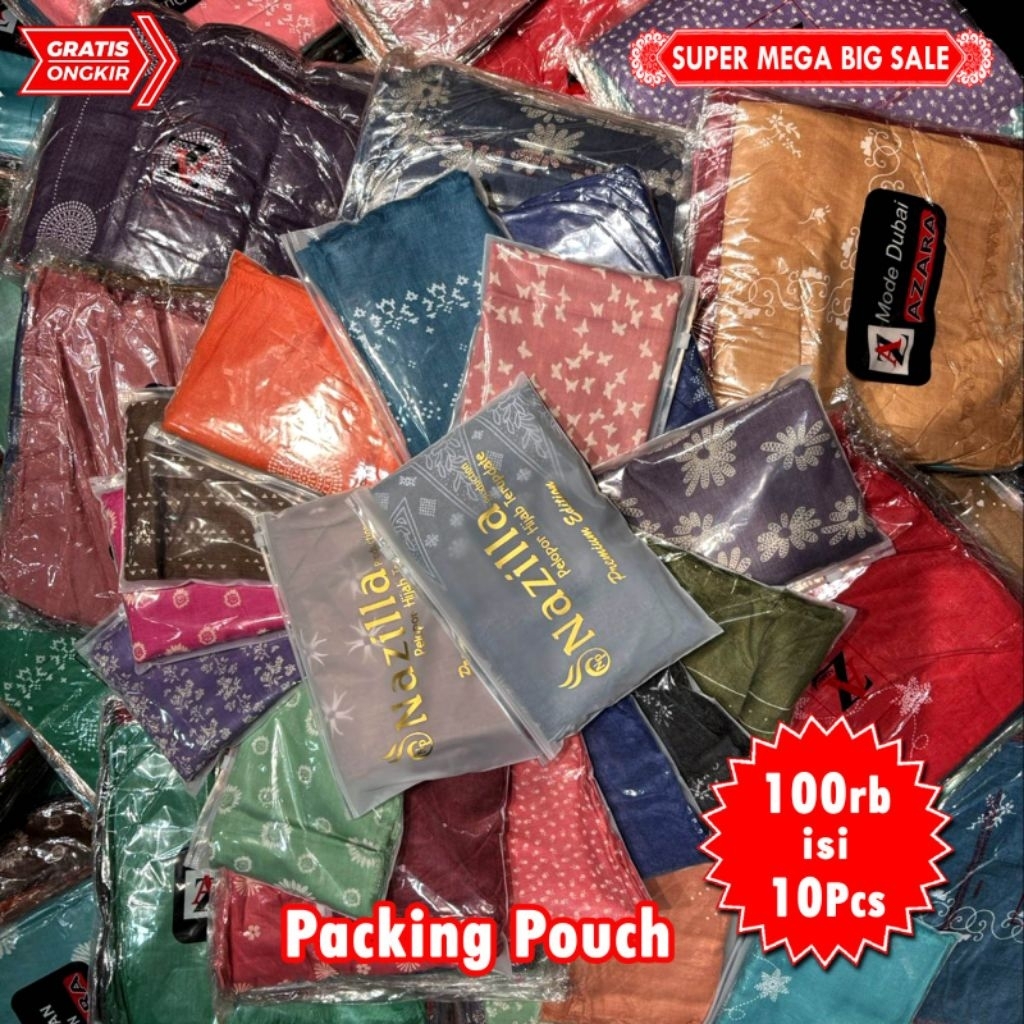 MEGA BIG SALE HIJAB SEGI4 KATUN DENIM MOTIF 100rb 10pcs