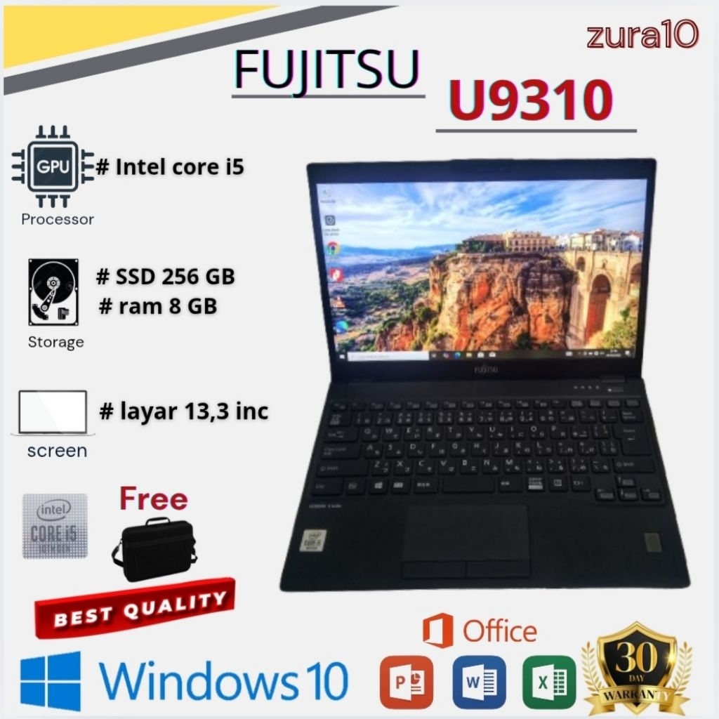 Laptop Fujitsu lifebook  U9311 i5 gen11 ||U9310  i5 gen 10 ram 8 GB || SSD 256 GB
