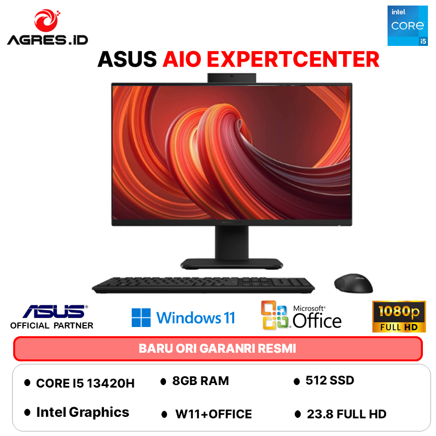 ASUS AIO EXPERTCENTER P440VAT TOUCH I5 13420H 8GB 512GB W11+OHS+M365B 23.8FHD BLK -B5850WS
