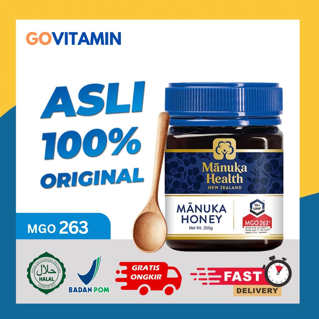 

Manuka Health MGO 263 / UMF 10 (250g) - madu Manuka Honey New Zealand (BPOM)