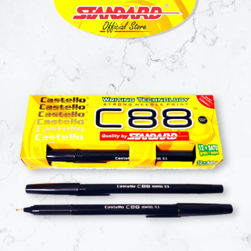 

Pulpen Standard C88 Castello 0.5 Hitam Bolpen Anti Macet 1 Lusin
