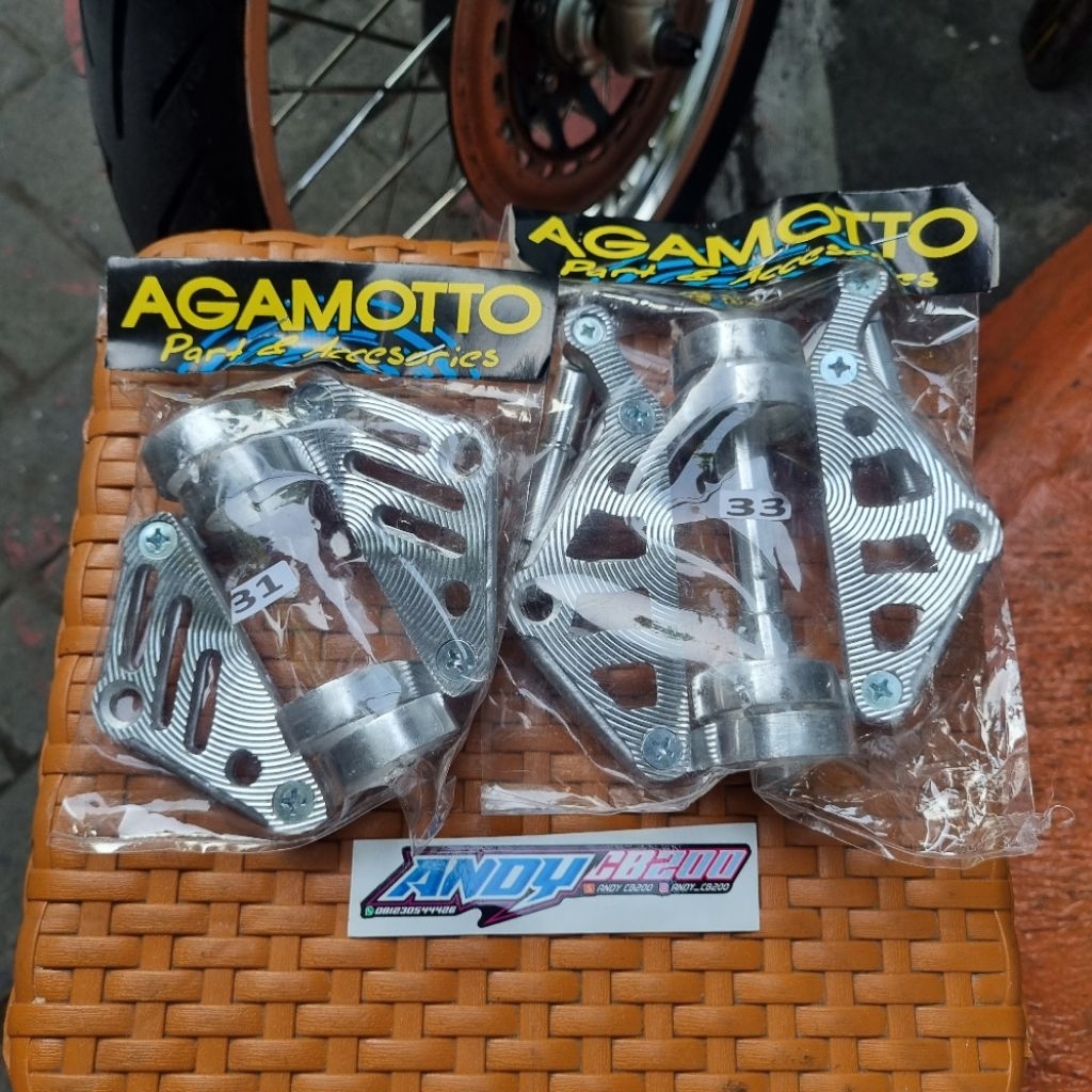 pangkon kupingan lampu cnc as 33/31 set dudukan plat nomor cnc