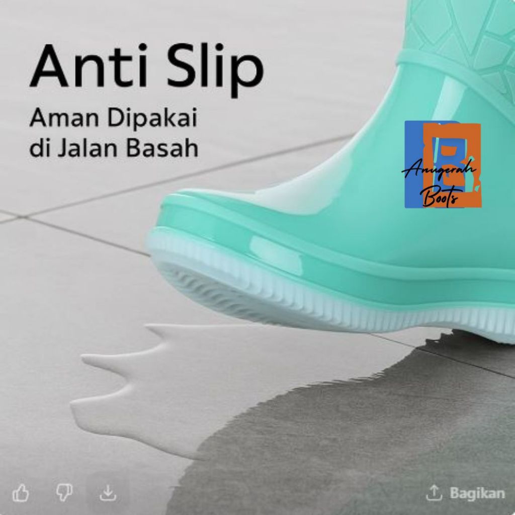 BESTPROMO Sepatu Karet Wanita Sepatu Boots Wanita - Sepatu Boot Pendek